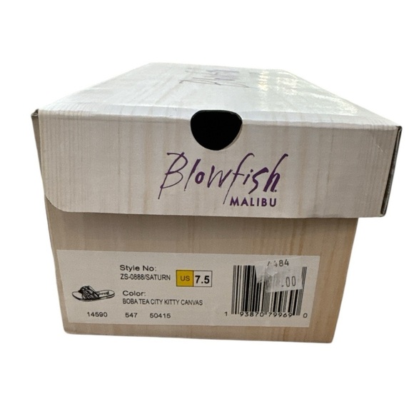 Blowfish Boba Tea City Kitty Leopard Canvas sandals 7.5 NWT - Picture 5 of 6